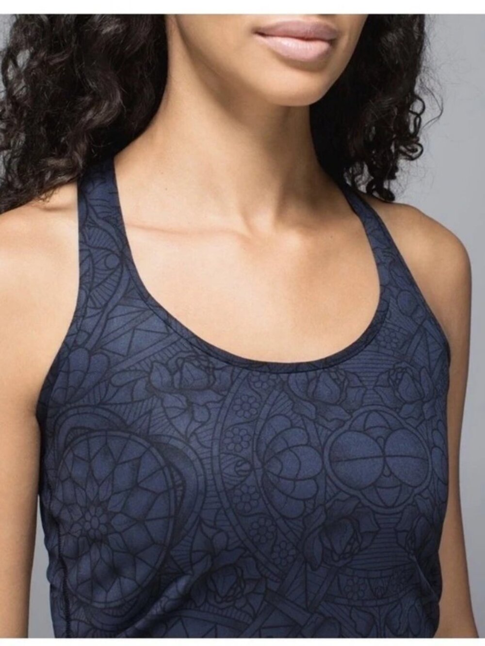 Lululemon Swiftly Tech Racerback Tank Top Heathered Harbor Blue XS